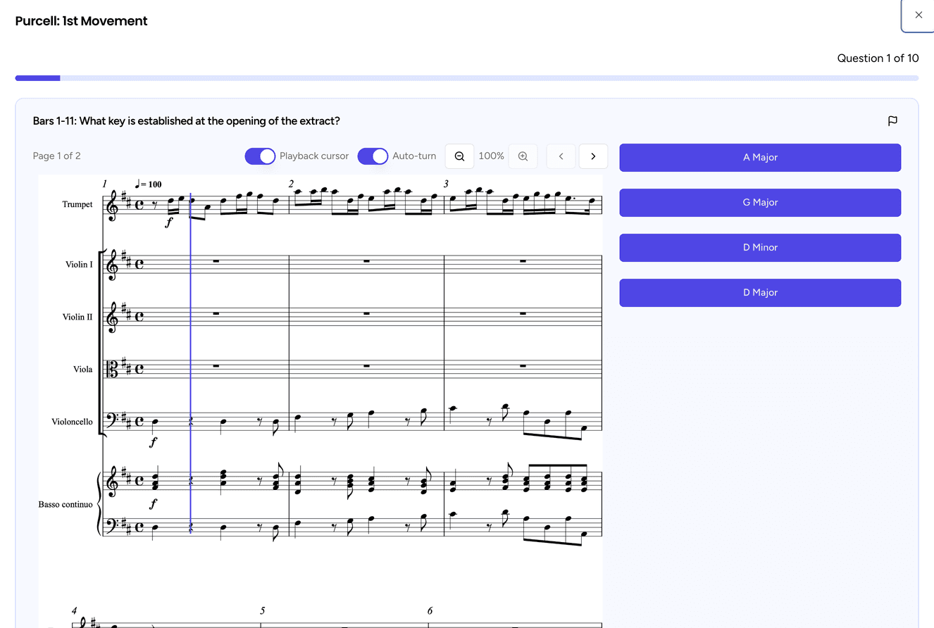 AQA A Level Music revision quiz question