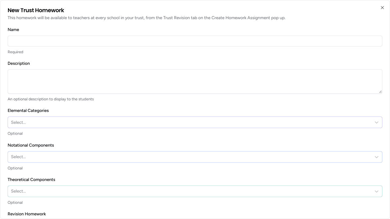 Creating trust homework for teachers at every school in the trust