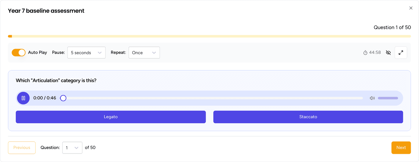 A question from the Year 7 baseline assessment, taken on screen