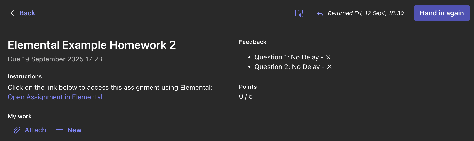 Send Elemental Marks to Microsoft Teams